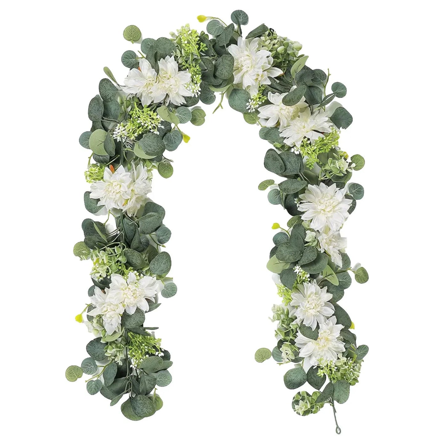 Vines Silk Flower Hanging Rose Garland for Wedding Floral Arch Garden Background Engagement Ceremony Reception Decor,White One Size