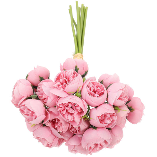 Bouquet of Small Roses Engagement Decoration Faux Flowers Plant Bridesmaid Rosy