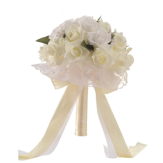 Mfigree Artificial Roses Bridal Bridesmaid Silk Bouquet Flowers Wedding Home Decor for Bridal Bouquets Wedding Centerpieces Decor