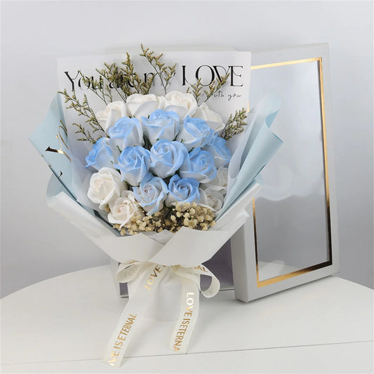 BSJJY Flowers Artificial, Ivory Fake Flowers and Greenery Combo for DIY Wedding Bridal Bouquet